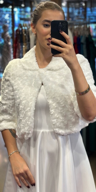 Beyaz Abiye Bolero 519 